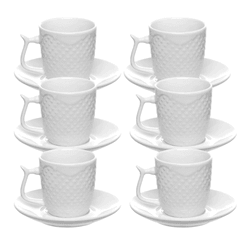 Jogo Xícaras Chá Com Pires Brixton 175ml Porcelana... - BARBIZAN DECORE