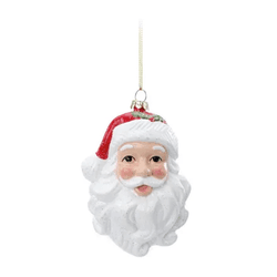 Enfeite Pendurar Rosto Papai Noel Natal 12cm Cromu... - BARBIZAN DECORE