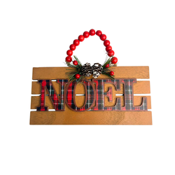 Placa Decorativa Natal Árvore Guirlanda Noel Pinha... - BARBIZAN DECORE
