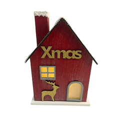 Casinha Natalina Estrela Vermelha com Led Xmas 18c... - BARBIZAN DECORE