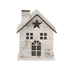 Casinha Natalina Estrela Branca e Prata com Led -... - BARBIZAN DECORE