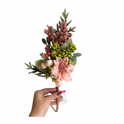 Galho Berry Rosa E Verde Decoração Árvore Guirland... - BARBIZAN DECORE