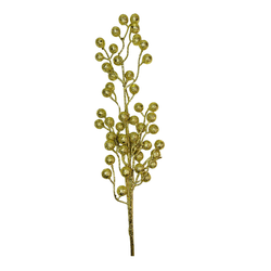 Galho Natal Dourado Brilho Glitter Berry - 41328 - BARBIZAN DECORE