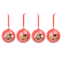 Jogo 4 Bolas Natal Disney Original Mickey Minnie 8... - BARBIZAN DECORE