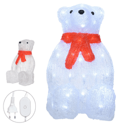 Urso em Acrílico com Led Branco Quente 38,5cm - 41... - BARBIZAN DECORE