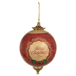 Bola Decorada Merry Christmas Vermelha Natal 36cm ... - BARBIZAN DECORE