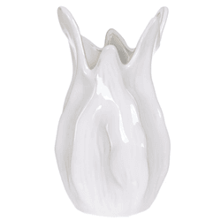 Vaso Decorativo Cerâmica Orgânico 30,5cm Off White... - BARBIZAN DECORE