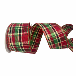 Fita Natalina Aramada 6,3cm Xadrez 9,14m Natal - 4... - BARBIZAN DECORE