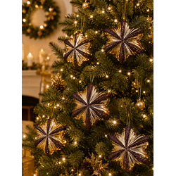 Enfeite Pingente Estrela Brilho Luxo Natal Tons Co... - BARBIZAN DECORE