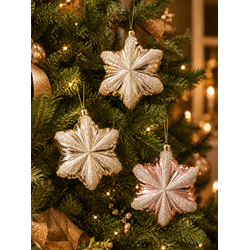 Enfeite Pingente Estrela Brilho Luxo Natal Colorid... - BARBIZAN DECORE