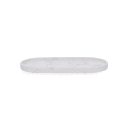 Bandeja Em Polirresina Marmorizada Off White Mart ... - BARBIZAN DECORE