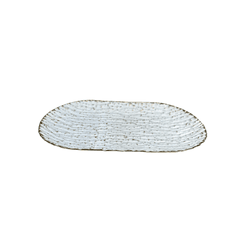Bandeja em Metal Oval Off White C Dourado 26cm - 4... - BARBIZAN DECORE