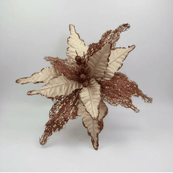 Flor Natalina Bico De Papagaio Marrom E Bege Tela ... - BARBIZAN DECORE