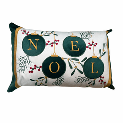 Almofada Baguete Veludo Natal Bordada Noel Decorte... - BARBIZAN DECORE