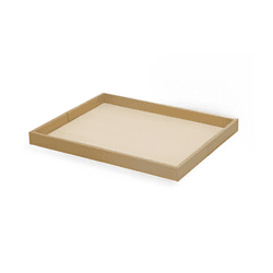 Bandeja em MDF e PU Marrom 40cm - 42167 - BARBIZAN DECORE