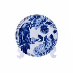 Jogo 6 Pratos Sobremesa Arara Azul Floral Scalla C... - BARBIZAN DECORE