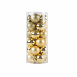 Bola De Natal 50 Unidades 6cm Mista Glitter Luxo D... - BARBIZAN DECORE