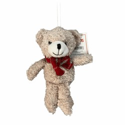 Ursinho Pendurar Bege Com Xadrez Cachecol Natal Cr... - BARBIZAN DECORE
