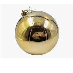 Jogo 2 Bolas De Natal Dourado 12cm Grande Decoraçã... - BARBIZAN DECORE