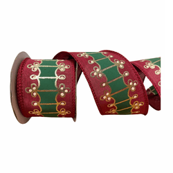 Fita De Natal 6,3cm Vermelha Detalhes Luxo 9,14m -... - BARBIZAN DECORE