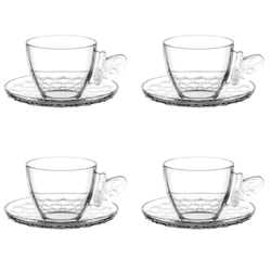 Jogo 4 Xícaras Para Café 80ml Com Pires Bee Abelha... - BARBIZAN DECORE