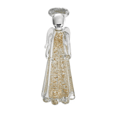 Escultura Decorativa Anjo Vidro Transparente E Dou... - BARBIZAN DECORE