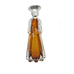 Escultura Decorativa Anjo Vidro Âmbar 26cm - 42551 - BARBIZAN DECORE