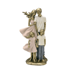 Escultura Família Decorativa Pai Mãe 1 Menino E 1 ... - BARBIZAN DECORE