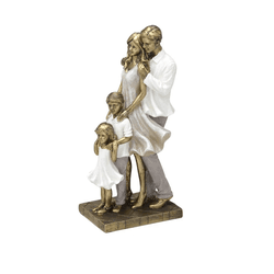 Escultura Família Decorativa Casal Com Casal De Fi... - BARBIZAN DECORE