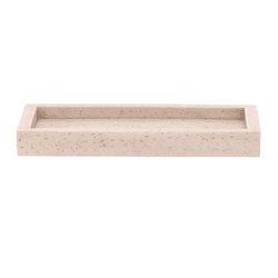 Bandeja Decorativa em Poliresina Bege 28cm - 42943 - BARBIZAN DECORE