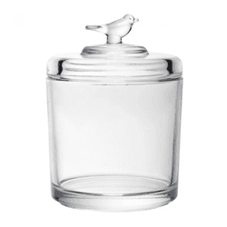Pote de Cristal Ecológico com Tampa Bird 8,5cm x 8... - BARBIZAN DECORE