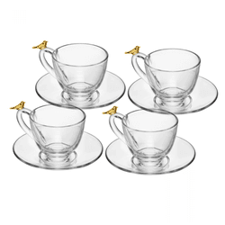 Conjunto 4 Xícaras de Café com Pires Golden Bird 8... - BARBIZAN DECORE