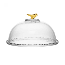 Queijeira Golden Bird 20cm com Tampa Cristal Ecoló... - BARBIZAN DECORE