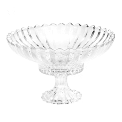 Centro De Mesa 32cm De Cristal Com Pé Geneva Wolff... - BARBIZAN DECORE