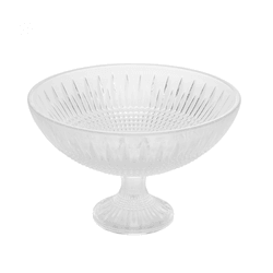 Centro de Mesa de Cristal com Pé Queen 30cm x 19cm... - BARBIZAN DECORE