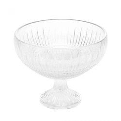 Centro de Mesa de Cristal com Pé Queen 25cm x 20cm... - BARBIZAN DECORE