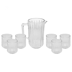 Conjunto 7 Peças Jarra com 6 Copos de Cristal Bang... - BARBIZAN DECORE