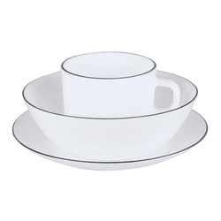 Jogo Para Café Da Manhã Dama Branco & Preto 3Pçs -... - BARBIZAN DECORE