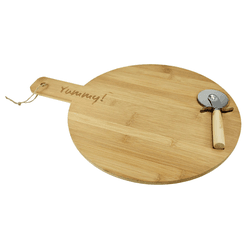 Jogo de 2 peças para Pizza em Bambu 35cm - 43131 - BARBIZAN DECORE