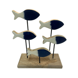 Decoração Marítima Para Casa Em Madeira Com Peixes... - BARBIZAN DECORE