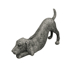 Escultura Pó de Pedra Cachorro Folgadinho Cinza -... - BARBIZAN DECORE