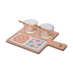 2 Petisqueiras Wolff De Vidro Com Colher E Bandeja... - BARBIZAN DECORE
