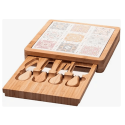 Conjunto Para Queijo Com Bandeja E Facas Tábua Lad... - BARBIZAN DECORE