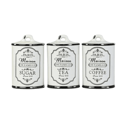 Jogo 3 Potes Hermético Em Cerâmica Maison De Famil... - BARBIZAN DECORE