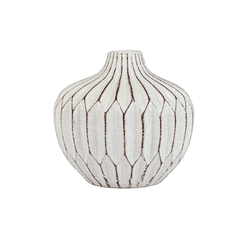 Vaso Branco Gota Branco e Marrom 16,5 cm - 43355 - BARBIZAN DECORE