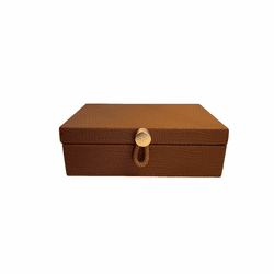 Caixa Decorativa Mdf Com Revestimento Em Pu 25cm E... - BARBIZAN DECORE