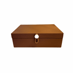 Caixa Decorativa Mdf Com Revestimento Em Pu 30cm E... - BARBIZAN DECORE