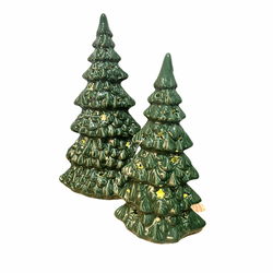 Árvore Decorativa Em Porcelana Verde Com Estrela L... - BARBIZAN DECORE