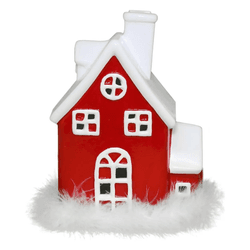 Casinha Cêramica Noel Nevada Led Vila Natalina 20c... - BARBIZAN DECORE