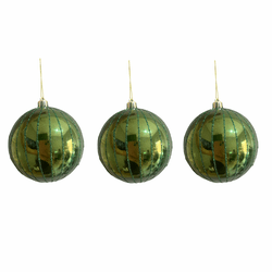 Kit 3 Bolas De Natal Verde Perolada 10cm Decoração... - BARBIZAN DECORE